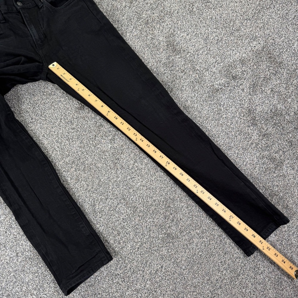 Uniqlo Selvedge Denim Jeans Mens 30 Black Slim Fit Straight Leg Stretch Red Line - Picture 12 of 14